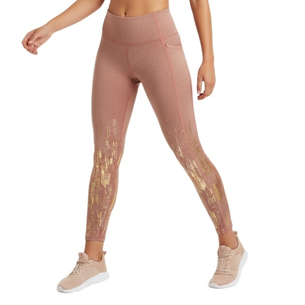 Joy Lab Legging XS Pink Peachwood Gold High Rise ⅞ Sculpting Activewear‎ New